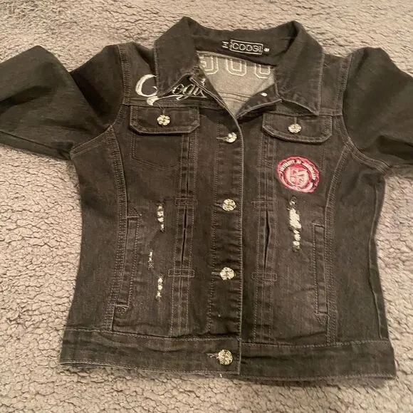 COOGIE Black Trucker Patch Jacket Size Medium