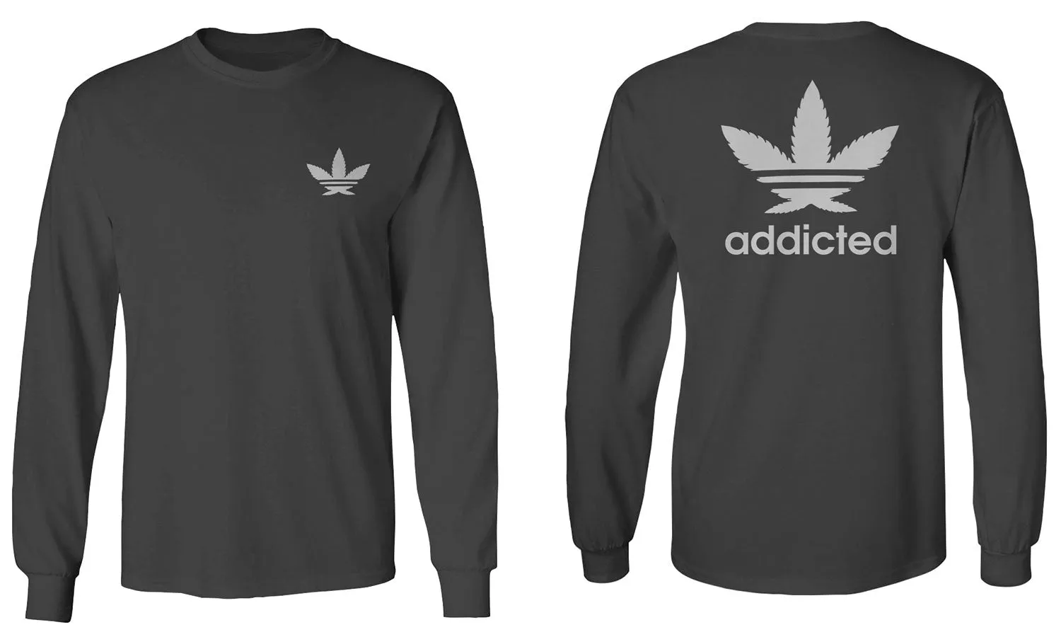 Cool Marijuana Weed Leaf Stoner Day Front and Back mens Long sleeve t shirt