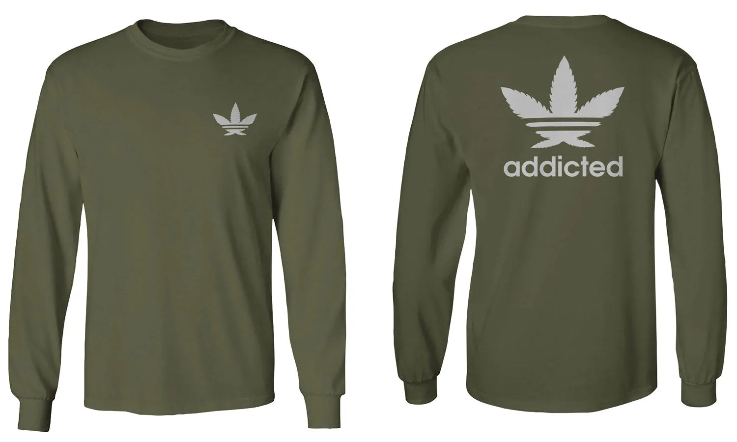 Cool Marijuana Weed Leaf Stoner Day Front and Back mens Long sleeve t shirt