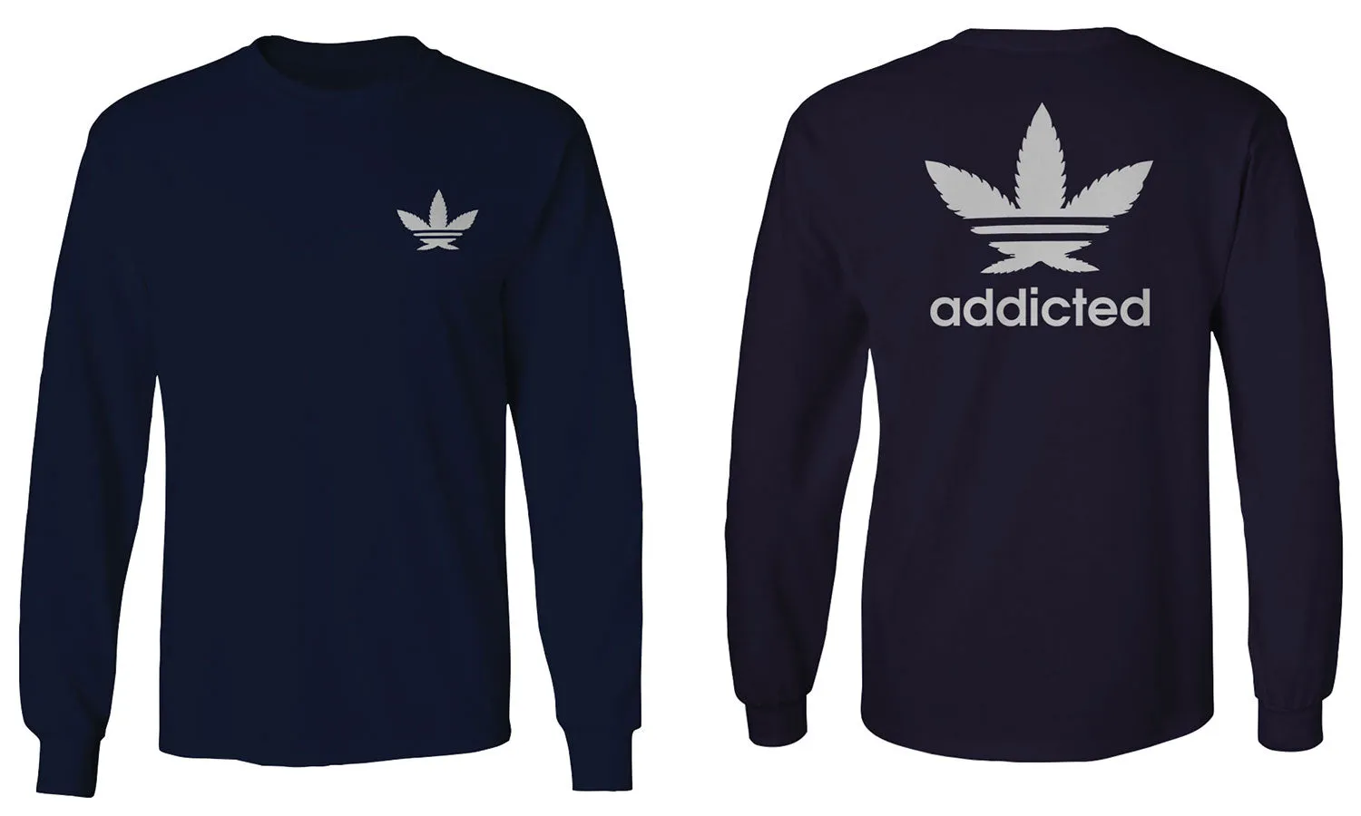 Cool Marijuana Weed Leaf Stoner Day Front and Back mens Long sleeve t shirt