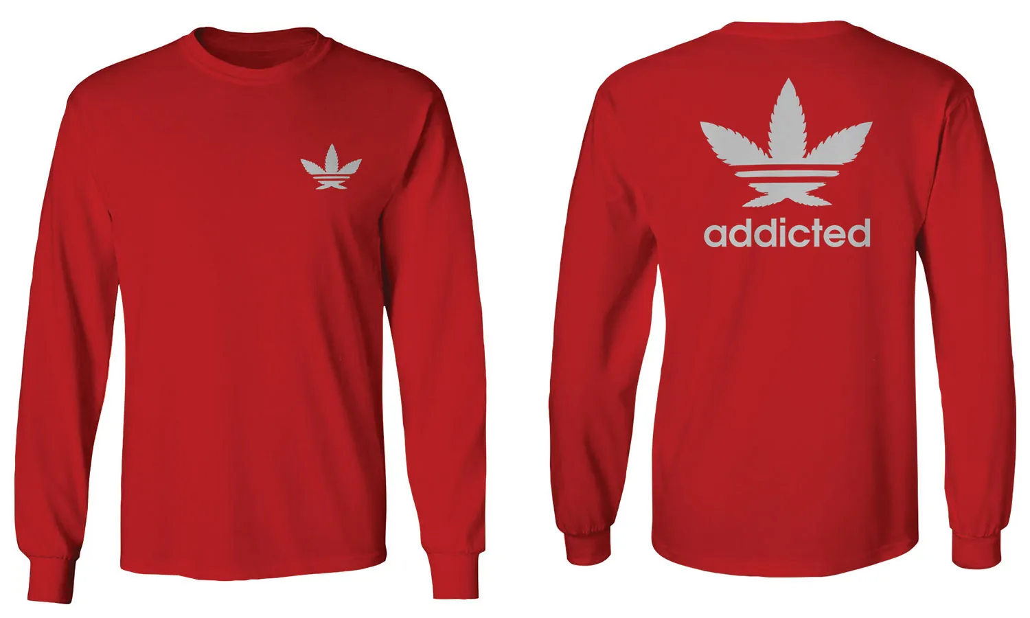 Cool Marijuana Weed Leaf Stoner Day Front and Back mens Long sleeve t shirt