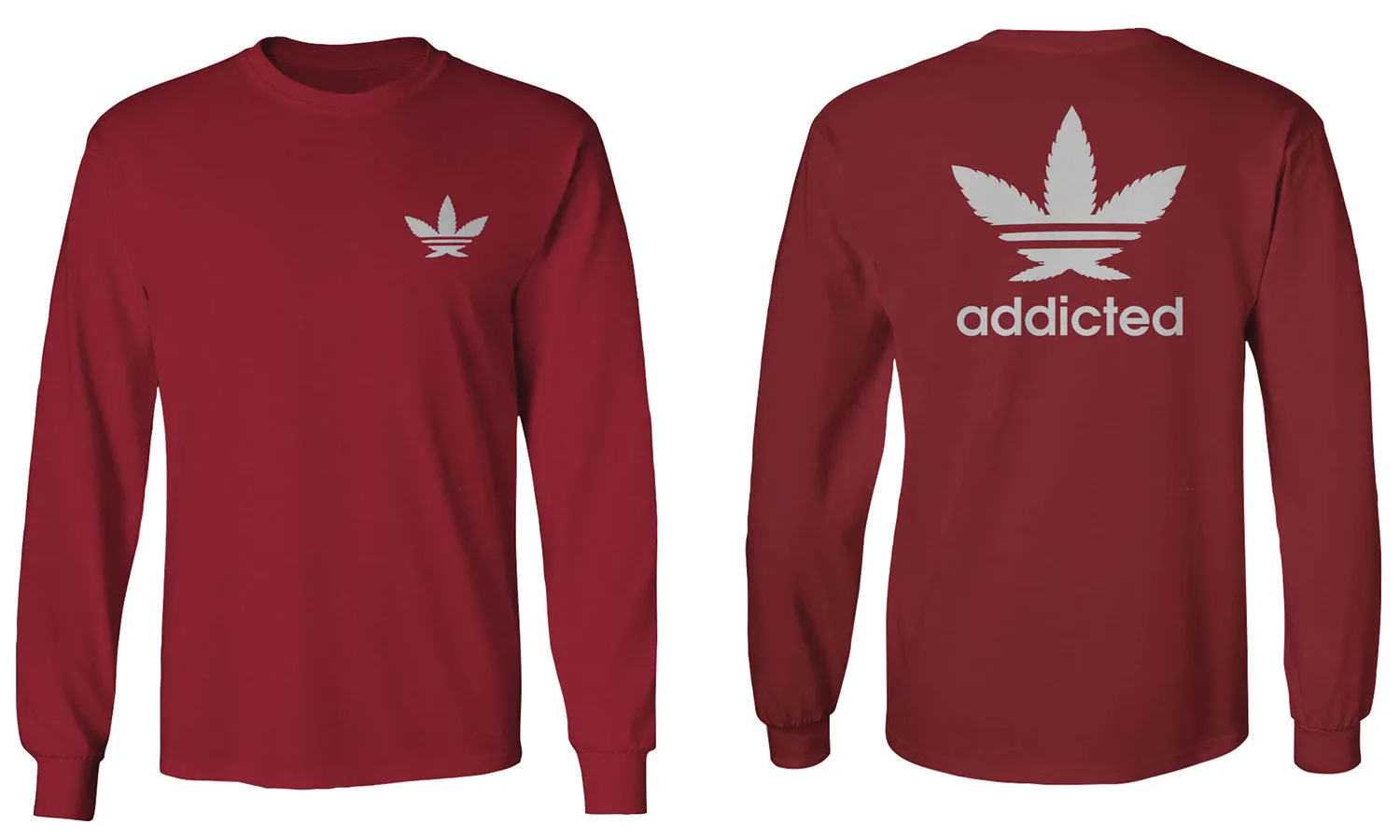 Cool Marijuana Weed Leaf Stoner Day Front and Back mens Long sleeve t shirt