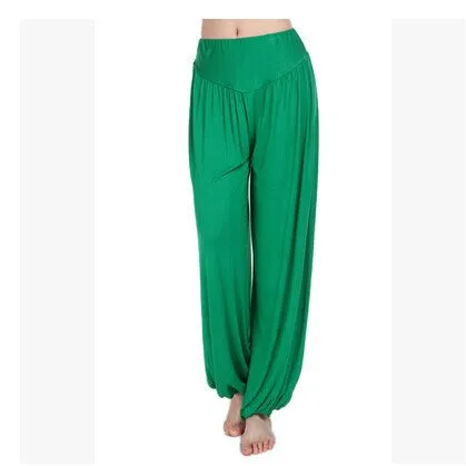 Cotton High Waist Stretch Women Harem Pants S port Pants Flare Pant Dance Club Boho Wide Leg Loose Long Trousers Bloomers Pants