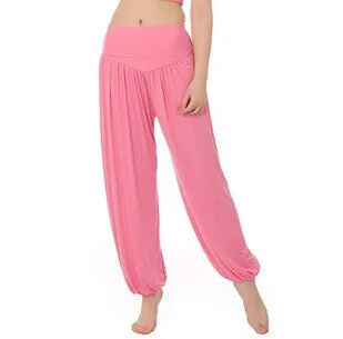 Cotton High Waist Stretch Women Harem Pants S port Pants Flare Pant Dance Club Boho Wide Leg Loose Long Trousers Bloomers Pants