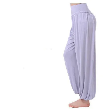 Cotton High Waist Stretch Women Harem Pants S port Pants Flare Pant Dance Club Boho Wide Leg Loose Long Trousers Bloomers Pants