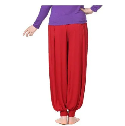 Cotton High Waist Stretch Women Harem Pants S port Pants Flare Pant Dance Club Boho Wide Leg Loose Long Trousers Bloomers Pants