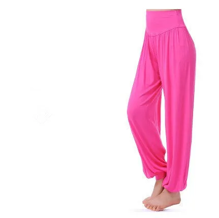 Cotton High Waist Stretch Women Harem Pants S port Pants Flare Pant Dance Club Boho Wide Leg Loose Long Trousers Bloomers Pants