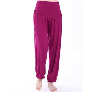 Cotton High Waist Stretch Women Harem Pants S port Pants Flare Pant Dance Club Boho Wide Leg Loose Long Trousers Bloomers Pants