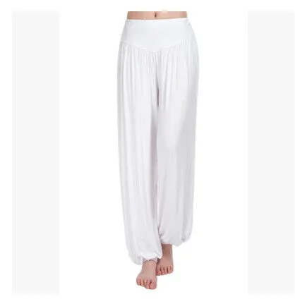 Cotton High Waist Stretch Women Harem Pants S port Pants Flare Pant Dance Club Boho Wide Leg Loose Long Trousers Bloomers Pants