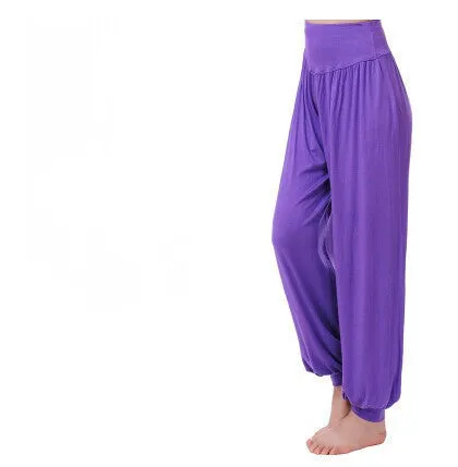 Cotton High Waist Stretch Women Harem Pants S port Pants Flare Pant Dance Club Boho Wide Leg Loose Long Trousers Bloomers Pants