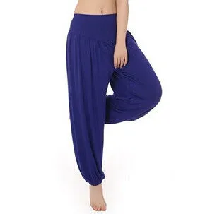 Cotton High Waist Stretch Women Harem Pants S port Pants Flare Pant Dance Club Boho Wide Leg Loose Long Trousers Bloomers Pants