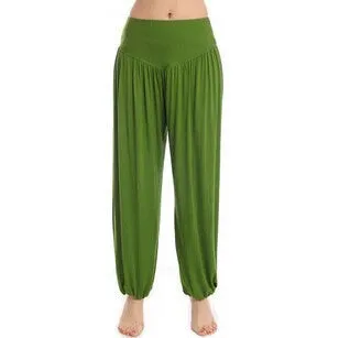 Cotton High Waist Stretch Women Harem Pants S port Pants Flare Pant Dance Club Boho Wide Leg Loose Long Trousers Bloomers Pants
