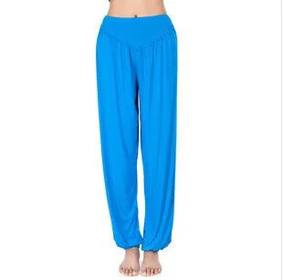Cotton High Waist Stretch Women Harem Pants S port Pants Flare Pant Dance Club Boho Wide Leg Loose Long Trousers Bloomers Pants