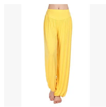 Cotton High Waist Stretch Women Harem Pants S port Pants Flare Pant Dance Club Boho Wide Leg Loose Long Trousers Bloomers Pants