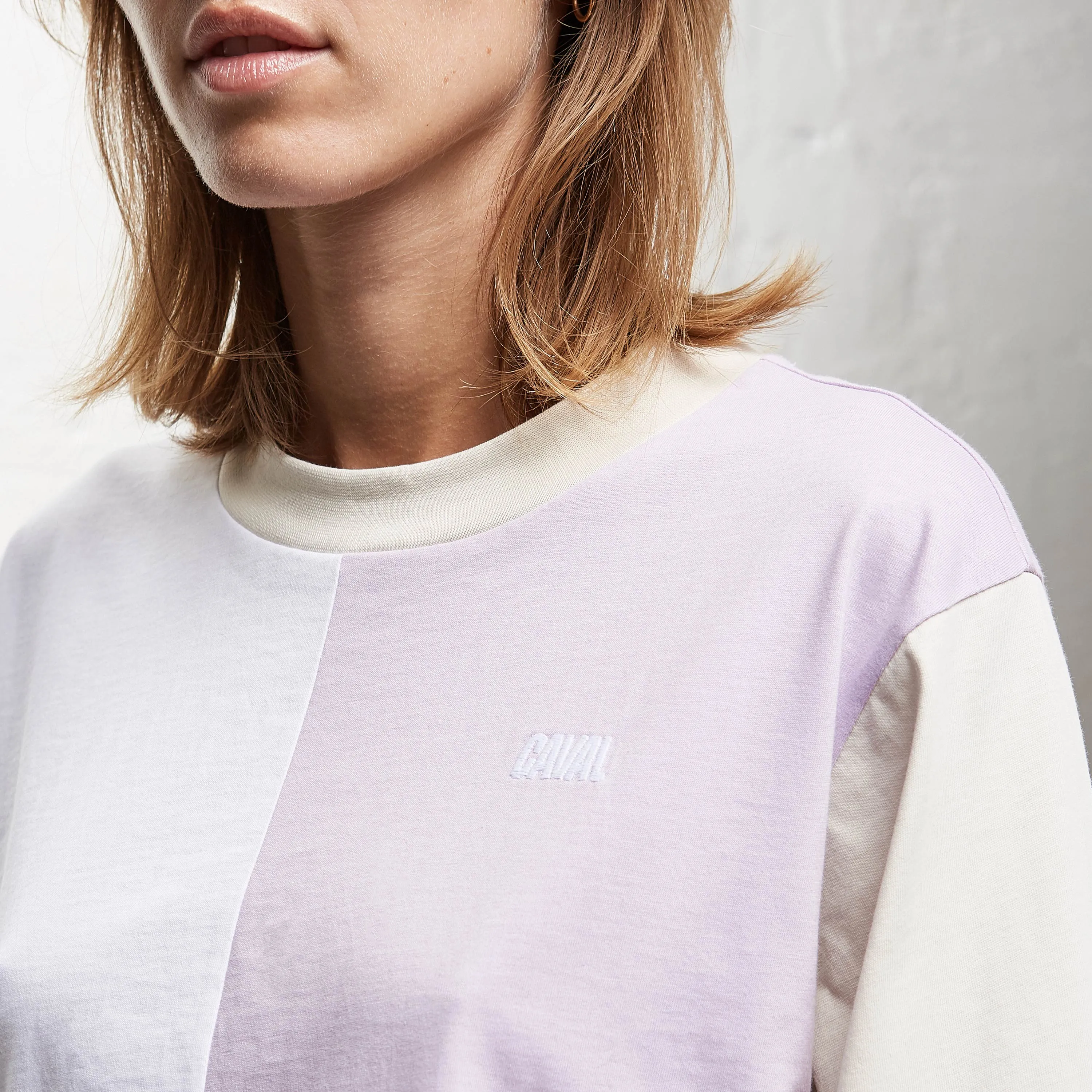 Cropped Split T-Shirt Lilas