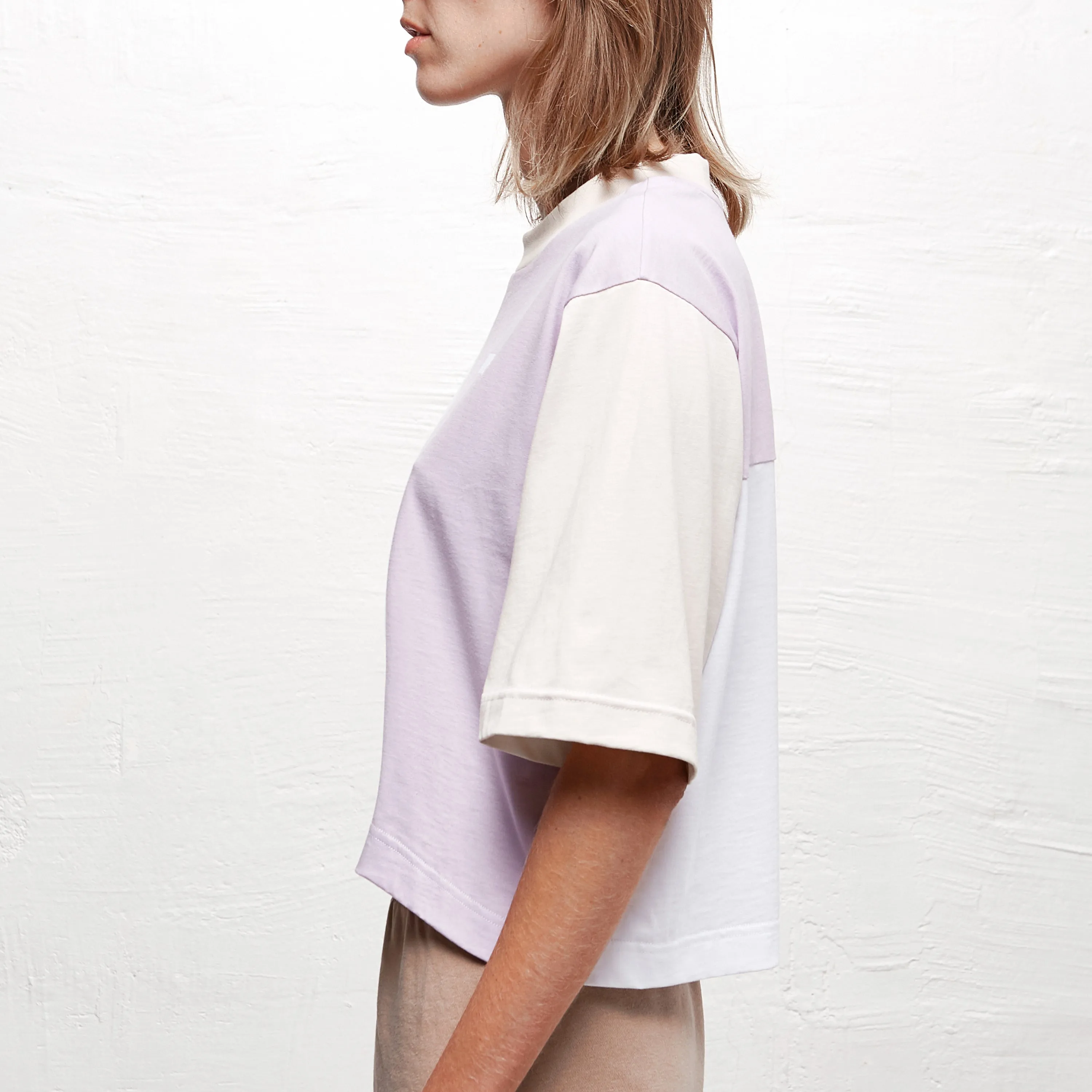 Cropped Split T-Shirt Lilas