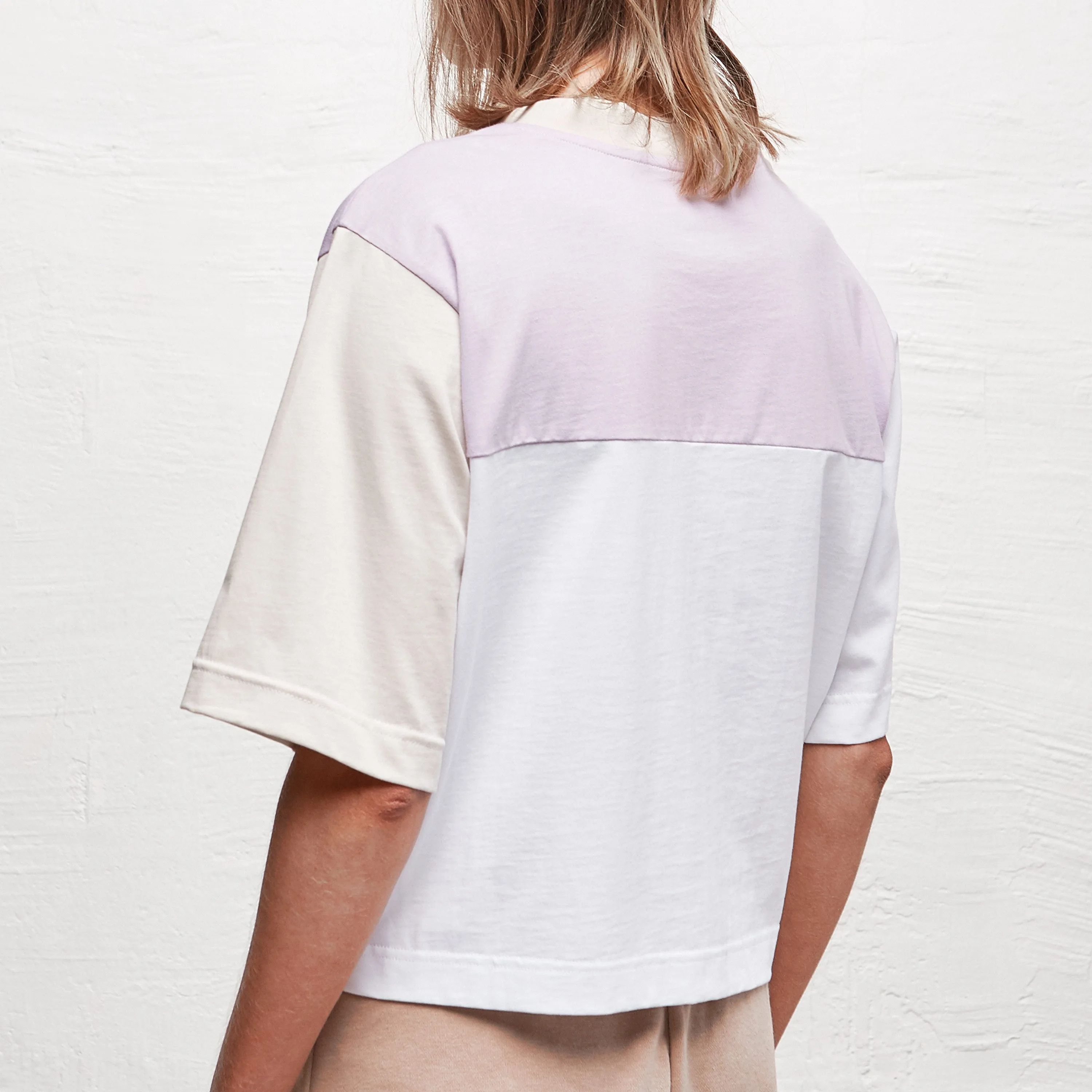 Cropped Split T-Shirt Lilas