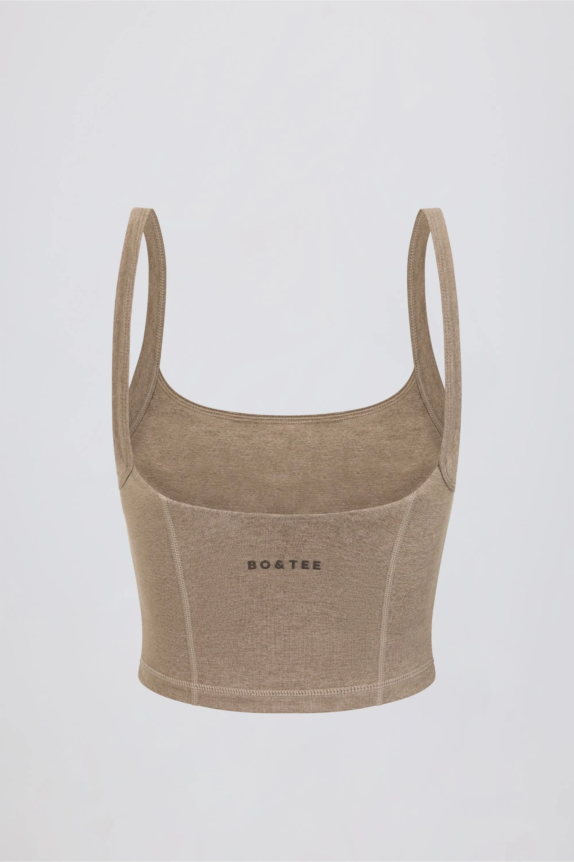 Cropped Tank Top in Mocha Marl