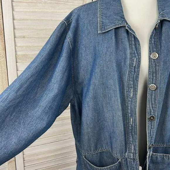 Crossroads Vintage Embroidered Denim Blazer Jacket Medium