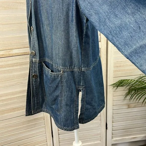 Crossroads Vintage Embroidered Denim Blazer Jacket Medium