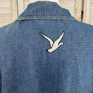 Crossroads Vintage Embroidered Denim Blazer Jacket Medium