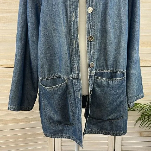 Crossroads Vintage Embroidered Denim Blazer Jacket Medium