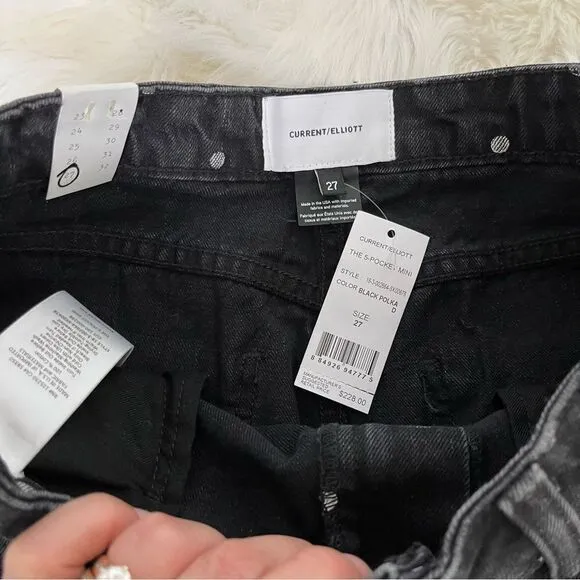 Current Elliott black denim mini skirt. NWT