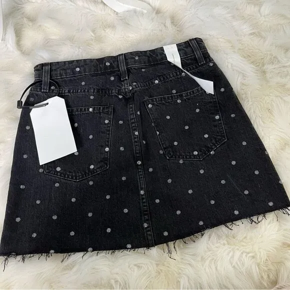 Current Elliott black denim mini skirt. NWT