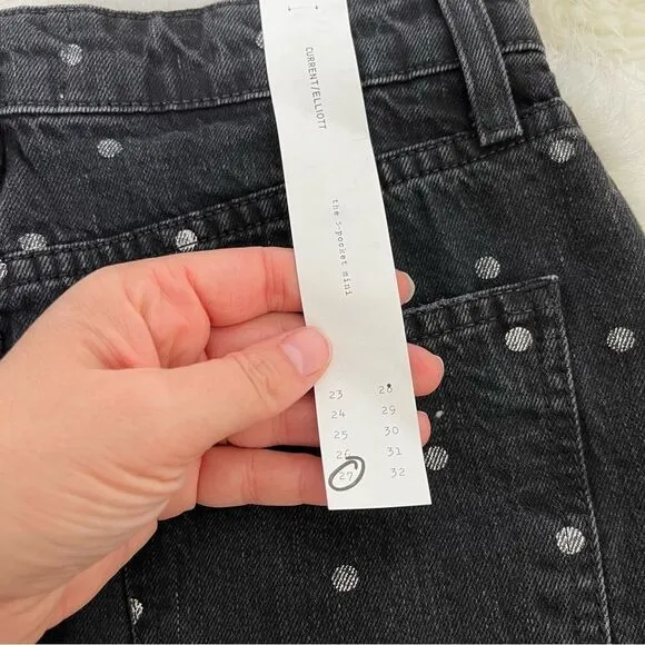 Current Elliott black denim mini skirt. NWT