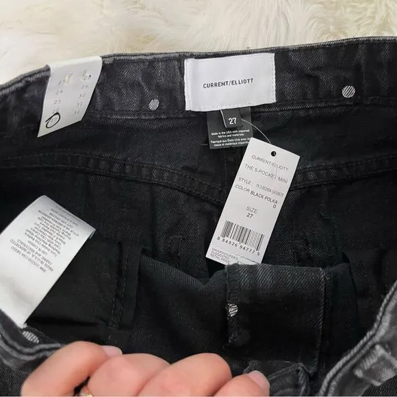 Current Elliott black denim mini skirt. NWT