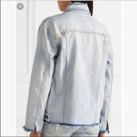 Current/Elliott Vintage Boyfriend Trucker Denim jacket Eureka Repair size 1