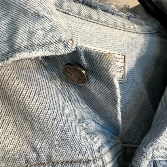 Current/Elliott Vintage Boyfriend Trucker Denim jacket Eureka Repair size 1