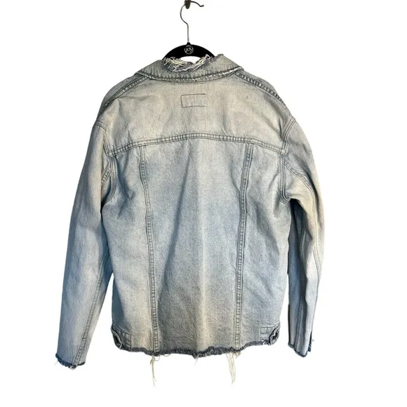 Current/Elliott Vintage Boyfriend Trucker Denim jacket Eureka Repair size 1
