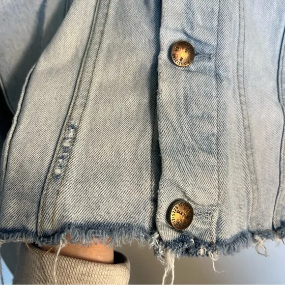 Current/Elliott Vintage Boyfriend Trucker Denim jacket Eureka Repair size 1