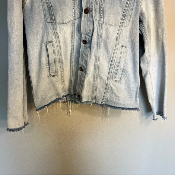 Current/Elliott Vintage Boyfriend Trucker Denim jacket Eureka Repair size 1