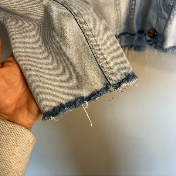 Current/Elliott Vintage Boyfriend Trucker Denim jacket Eureka Repair size 1