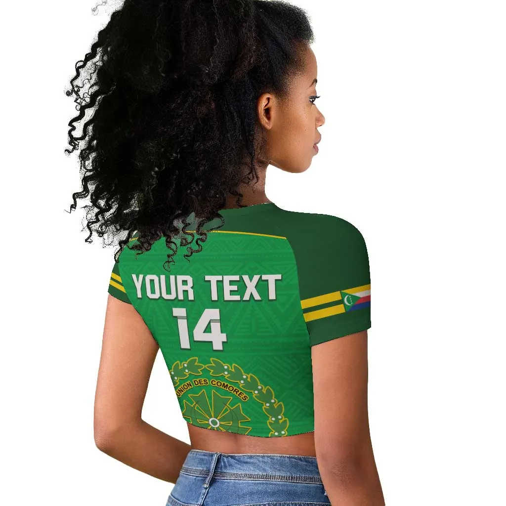 Custom Comoros Football Raglan Cropped T shirt Allez Les Coelacantes LT14