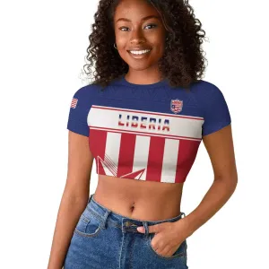 Custom Liberia Football Raglan Cropped T shirt Sporty Style LT15