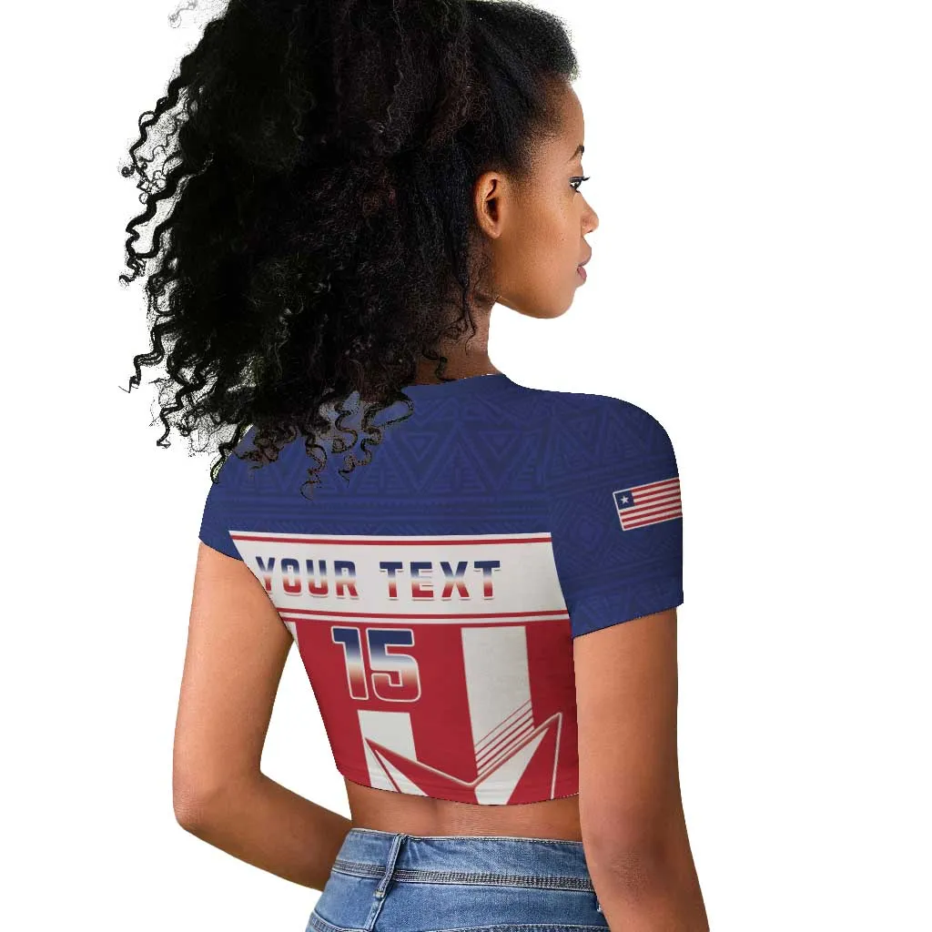 Custom Liberia Football Raglan Cropped T shirt Sporty Style LT15