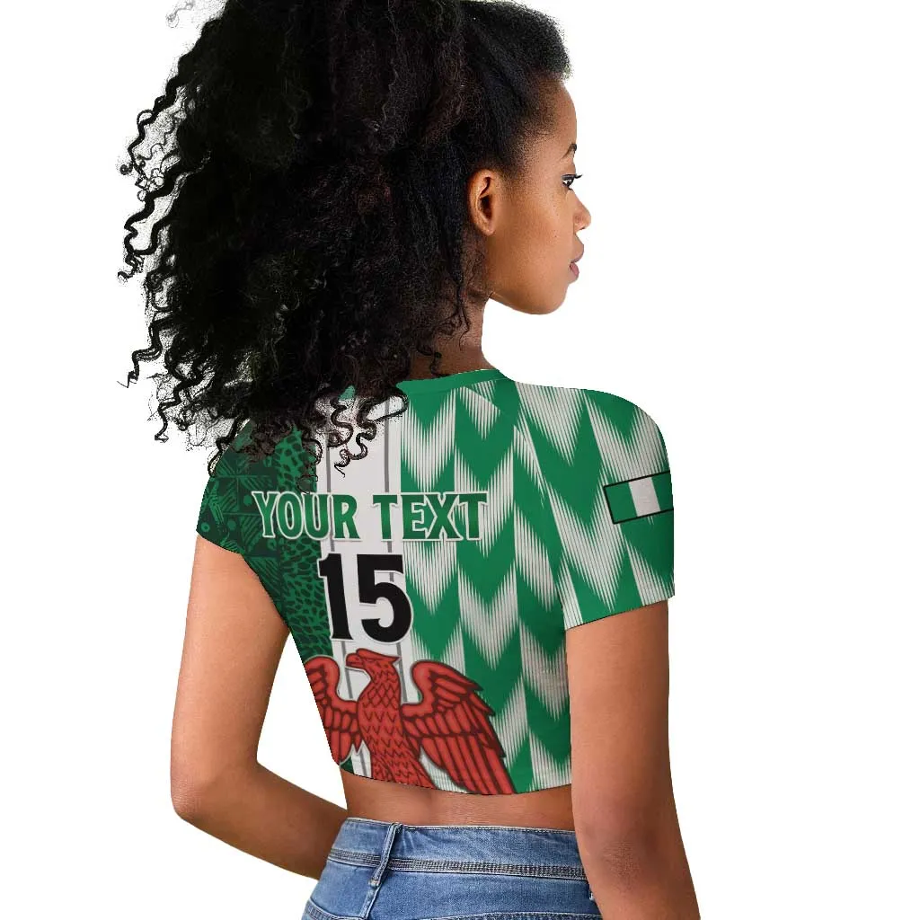 Custom Nigeria Football Raglan Cropped T shirt Go Champions LT15
