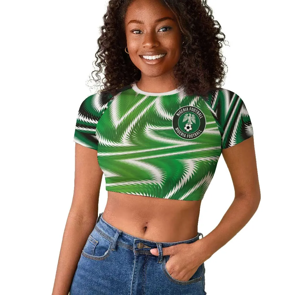 Custom Nigeria Football Raglan Cropped T shirt Sporty Super Eagles LT03