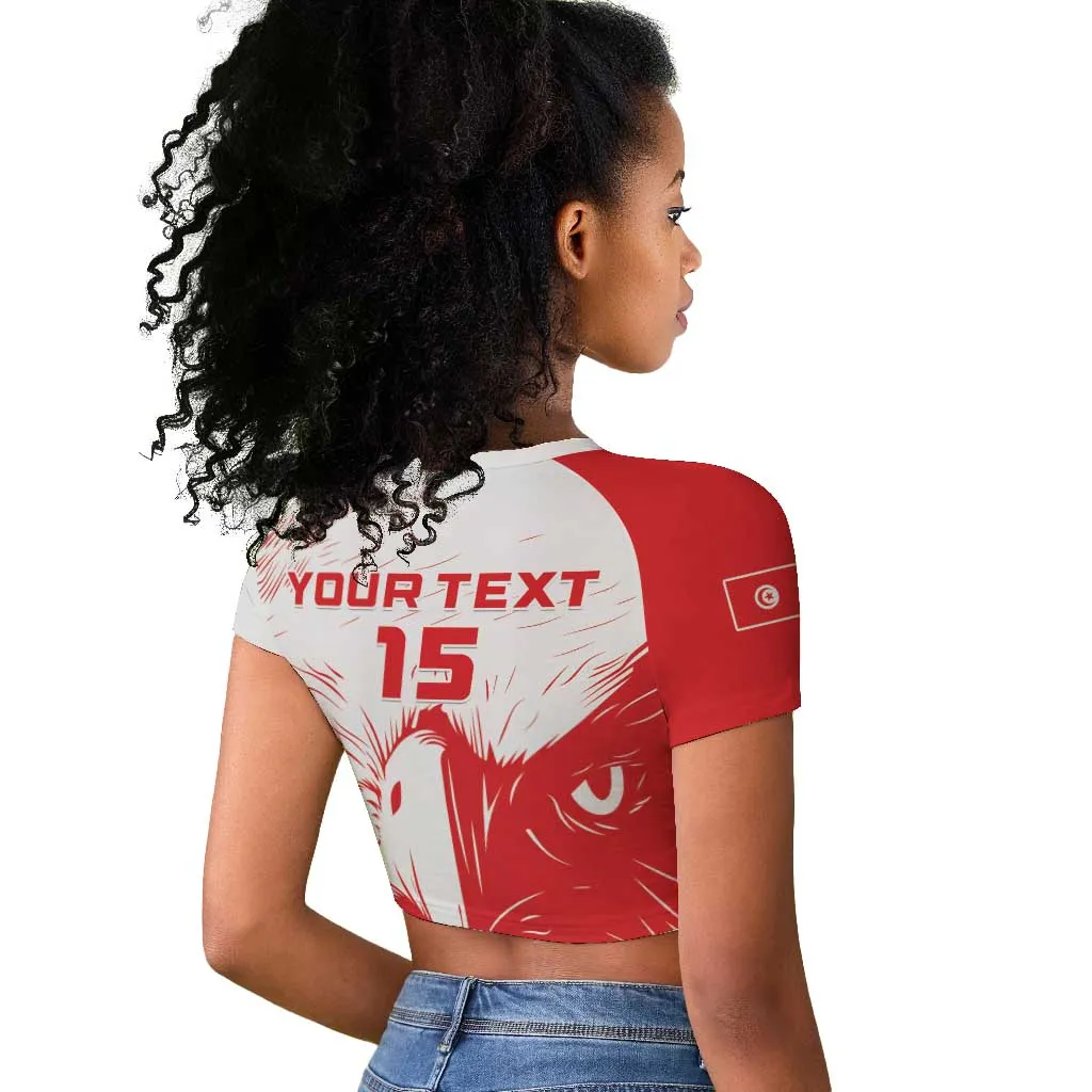 Custom Tunisia Football Raglan Cropped T shirt Go Champions LT15