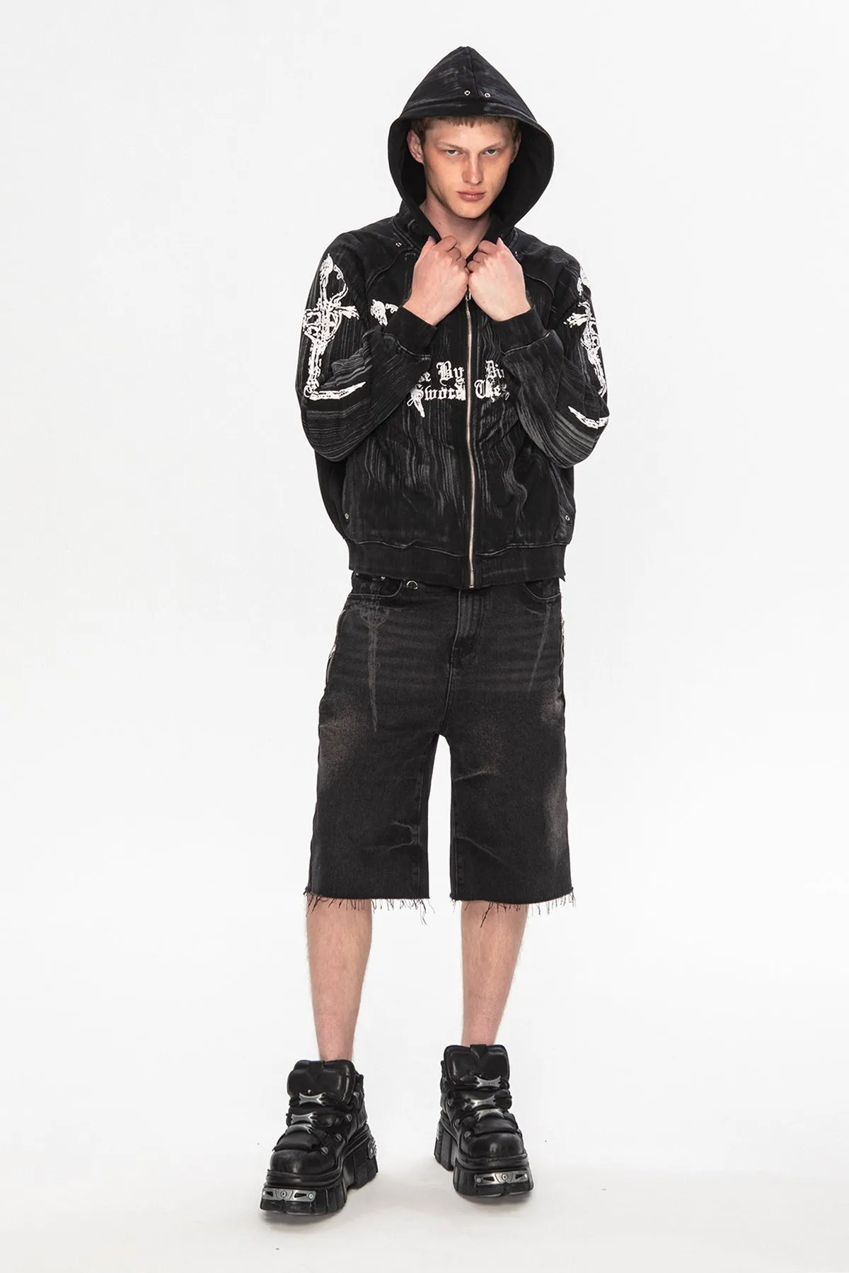Dagger Denim Shorts