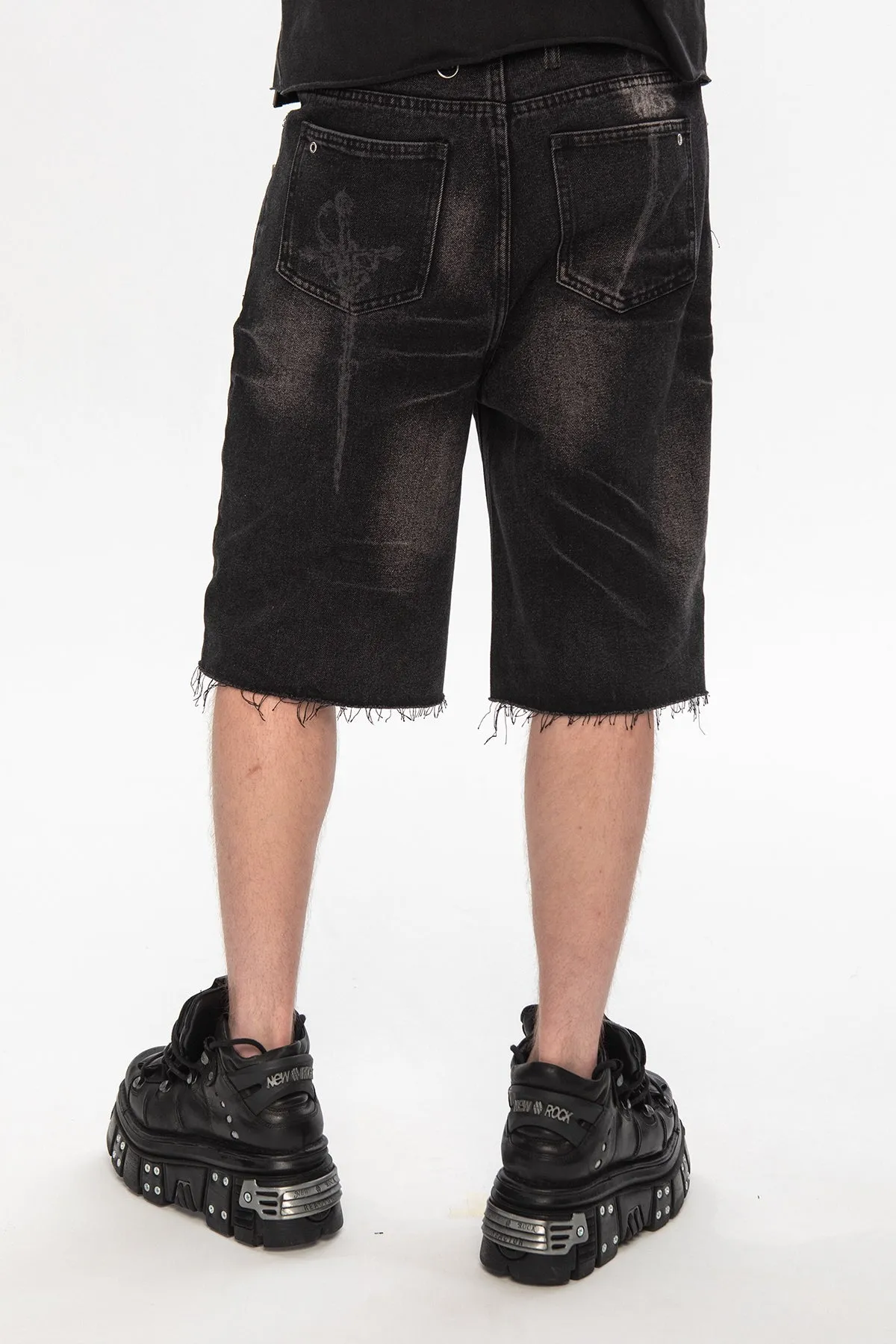 Dagger Denim Shorts