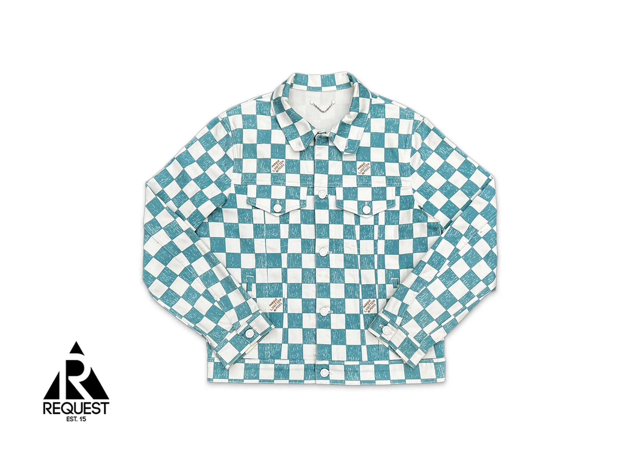 Damier Denim Trucker Jacket "White/Ocean"
