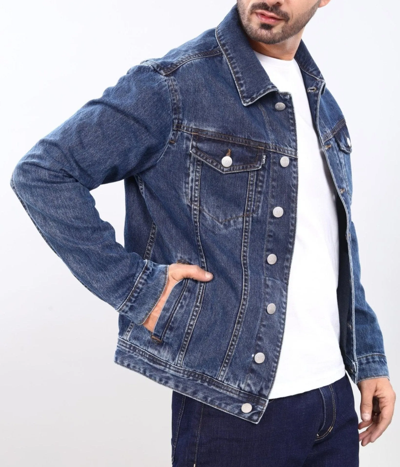 Deep Space Blue Denim Trucker Jacket