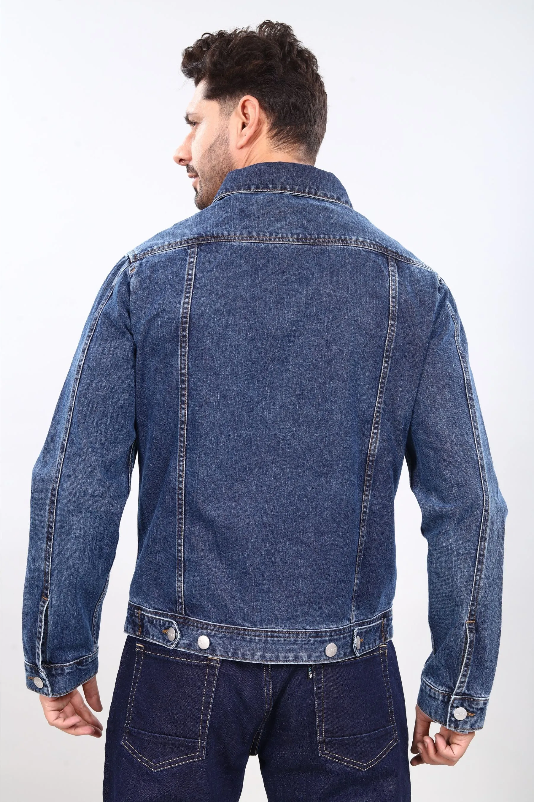 Deep Space Blue Denim Trucker Jacket