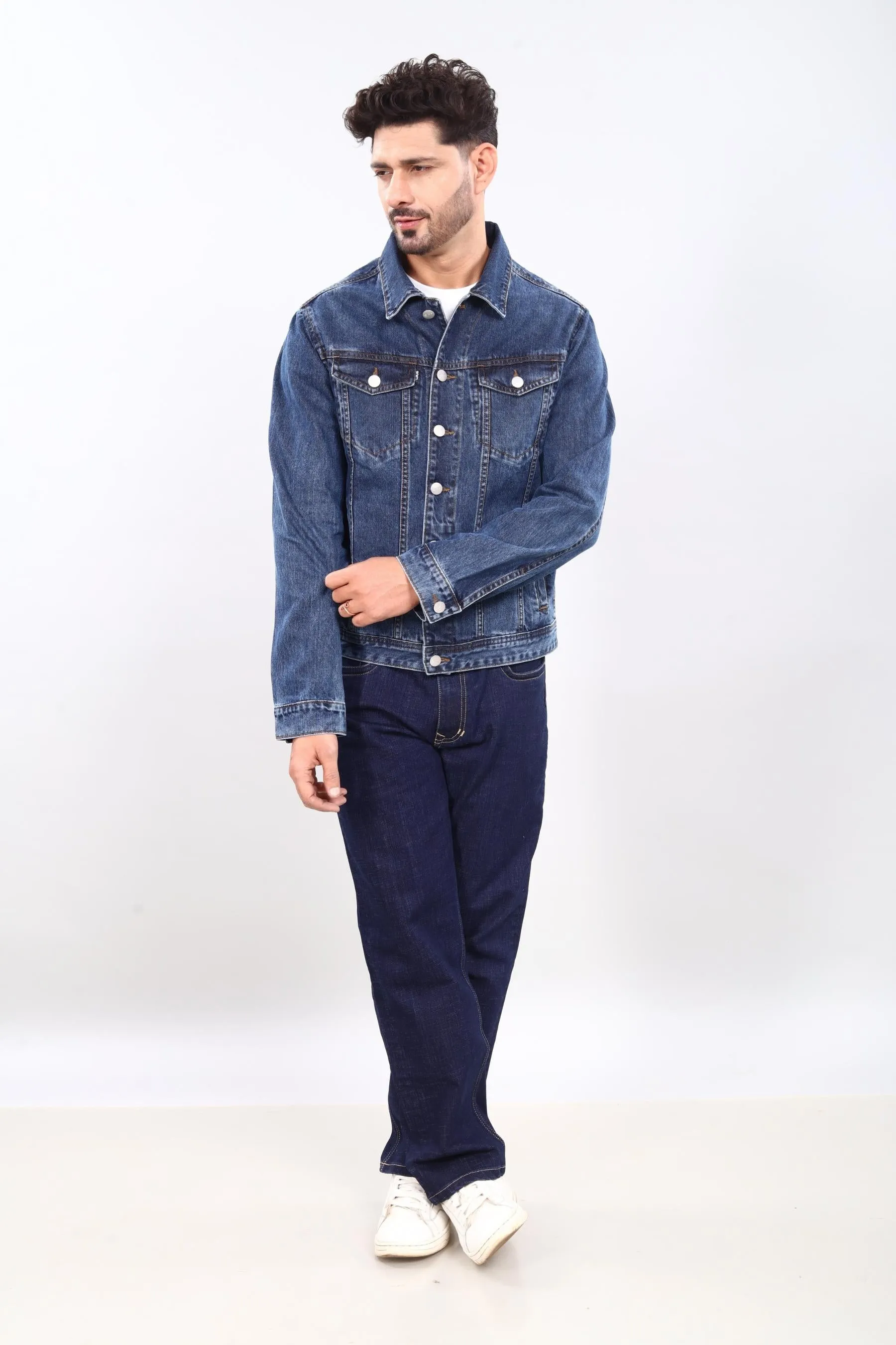Deep Space Blue Denim Trucker Jacket
