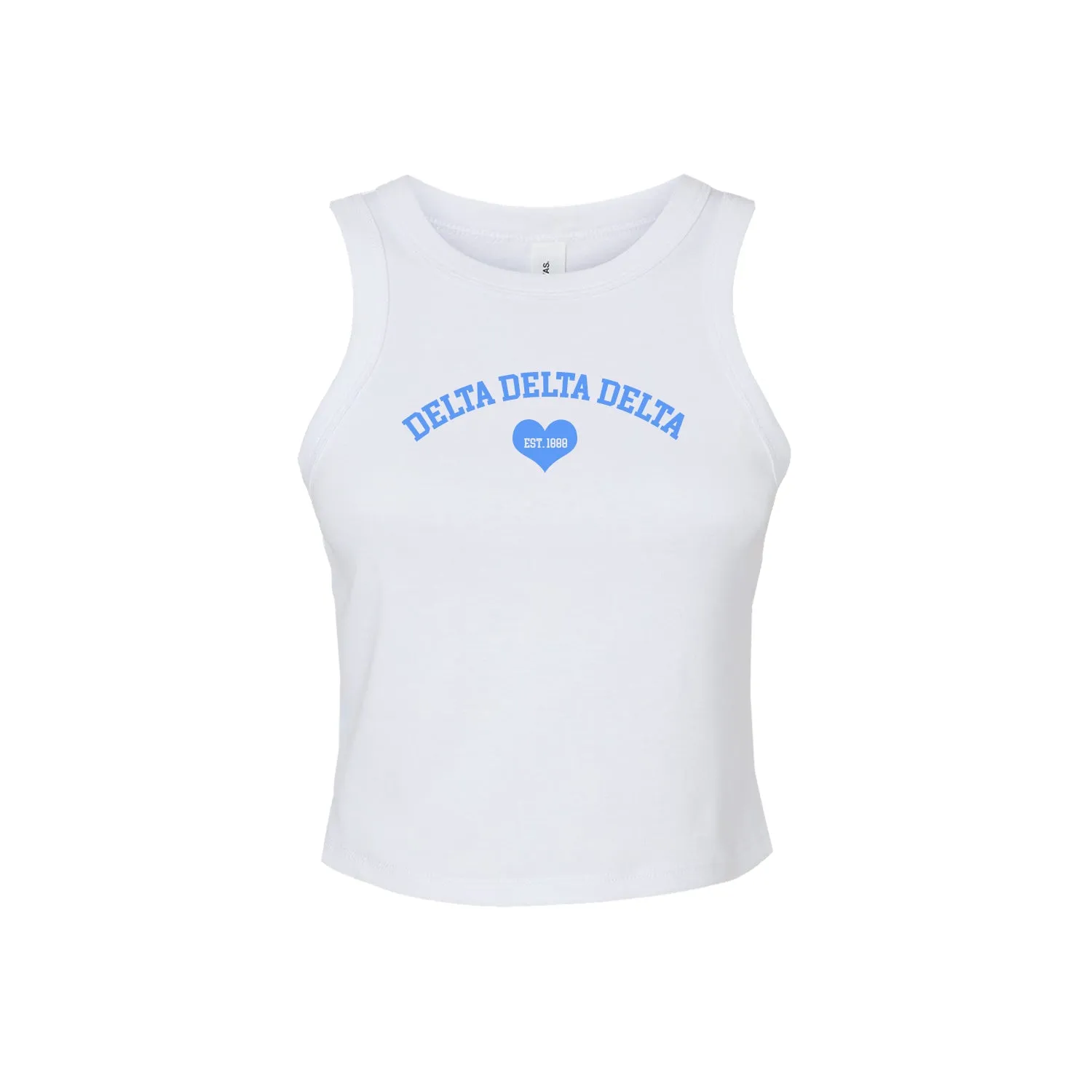 Delta Delta Delta Crop Tank Top - Women's Micro Rib Racer Tank - Tri Delta Sorority