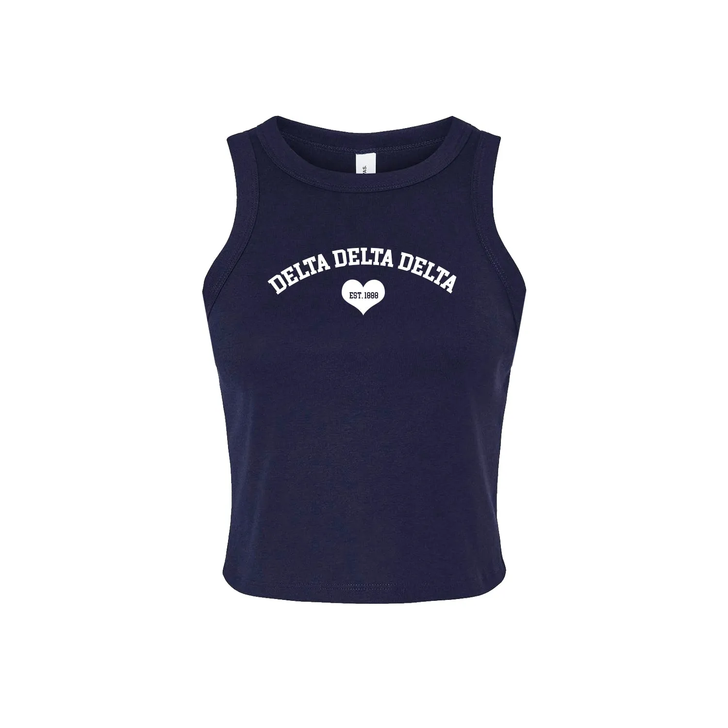 Delta Delta Delta Crop Tank Top - Women's Micro Rib Racer Tank - Tri Delta Sorority